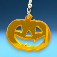 Halloween - Kürbis  - Ohrringe aus orangenem transparentem Acryl Bild 3