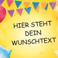 Banner zur Einschulung - Kinderparty - Jubiläum 100 x 50 cm | Bunte Luftballons - gelb Bild 2
