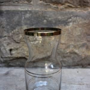 Vase Glas mit Goldrand 70er Jahre Bohemia Glas Bild 3