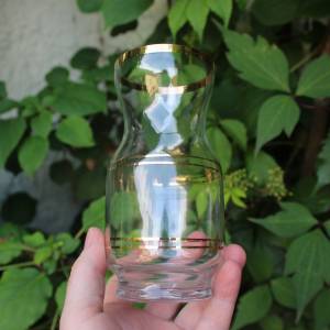 Vase Glas mit Goldrand 70er Jahre Bohemia Glas Bild 6