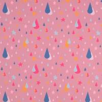 16,50 Euro/m  Nano Softshell mit Regentropfen und Sterne, rosa Bild 1