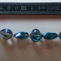 30 St. große Glasperlen Mix 16 - 17 mm AB Farbe blau Bild 2