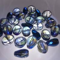30 St. große Glasperlen Mix 16 - 17 mm AB Farbe blau Bild 4