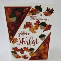 Cremefarbene Herbstliche Klappkarte für viele Anlässe Handarbeit Karte Herbst Stampin’Up Unikat Bild 1