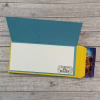 Geschenkverpackung für eine Tafel Schokolade mit integrierter Grußkarte, Gutschein, Geburtstag, Goodie, Handarbeit Bild 3