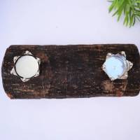 Kerzenhalter Holz rustikal für 2 Teelichter #6 Bild 3