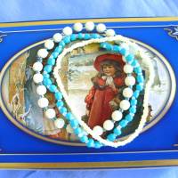 Perlenarmband-Set 3-teilig in türkis-beige handgemacht von Hobbyhaus Bild 5