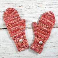Handschuhe für Babys mit Klappe - rosa, lachs 7-18 Monate Bild 3