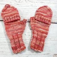 Handschuhe für Babys mit Klappe - rosa, lachs 7-18 Monate Bild 4