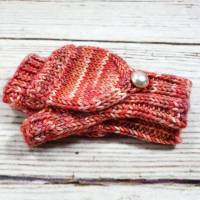 Handschuhe für Babys mit Klappe - rosa, lachs 7-18 Monate Bild 5
