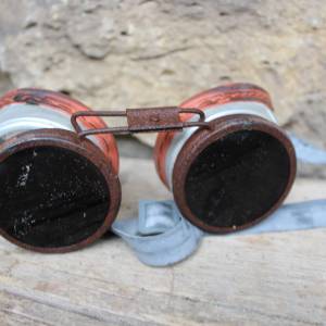 Vintage Schweißerbrille Schweißer Brille Schutzbrille Steampunk Crazy Frog 50er 60er Jahre DDR Bild 3