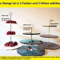 Etagere, 3 stöckig,Deko, Tischdeko , Resin, Harz, Dekoration,lila Wellen Bild 6