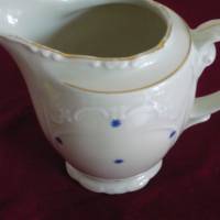 Altes Milchkännchen aus dem Art Deco aus Porzellan mit blauen Sternen Bild 4