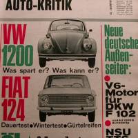 mot Auto-Kritik  Nr.3      28.1.  1967  -   Test  VW 1200 / Fiat 124 Bild 1