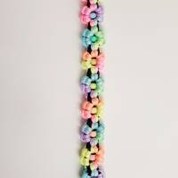 Set Blumenhalsband und Leine, Regenbogen, Perlen,Halsband verstellbar, Leine 2m 3-fach verstellbar, Hundeset Bild 4