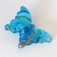 Glasanhänger, Schmetterling, blau, türkis, großer Kettenanhänger aus Glas, Schmuckanhänger Bild 1