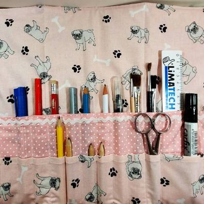 Mops Rollmäppchen rosa – Stifterolle für 28 Stifte, Schule & Hobby