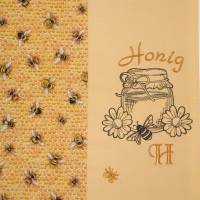 Personalisiertes besticktes Platzset Honigbienen Tischset ca. 35 x 45 cm mit Monogramm Geschenkidee Bienenliebhaber Bild 2