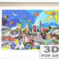 Rostock 3D pop art bild ostsee skyline personalisierbar fine art limited edition 3D mixed media geschenk Bild 7