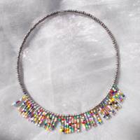Kette Armband Ohrhänger  *MULTICOLOR III*  gefädelte Perlenkette Glasperlen Rocailles Bild 1