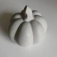 Herbstzeit Hübscher Kürbis aus Beton, grau, 7 cm Bild 2