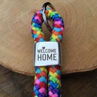 Farblich schicker Schlüsselanhänger aus Segelseil „Welcome Home“ Bild 2