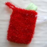 Seifensäckchen/Seifenbeutel, rot, Peeling, 100% Polyester, nachhaltig Bild 1