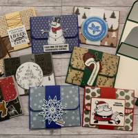 Gutscheinkarten Verpackungen mit Grußkartenfunktion zu Weihnachten, Geldgeschenk, Umschlag, Handarbeit, Stampin’Up Bild 1