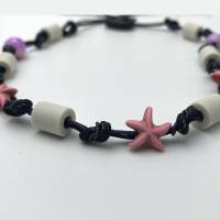 EM Keramik Halsband, Halskette, Schmuckband, Armband für Hund und Mensch - pink Star Bild 2