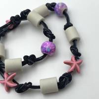EM Keramik Halsband, Halskette, Schmuckband, Armband für Hund und Mensch - pink Star Bild 3