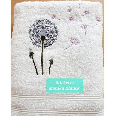 Handtuch, weiß, 50 x 100, mit Motiv "Pusteblumen"