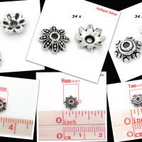 Metallperlen Perlenkappen Mix 102 Stück antiksilber 6 - 8 mm Bild 1