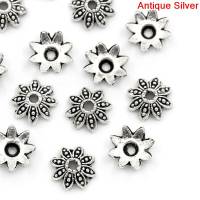 Metallperlen Perlenkappen Mix 102 Stück antiksilber 6 - 8 mm Bild 7