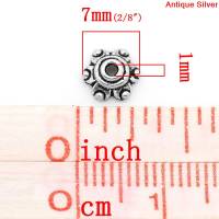 Metallperlen Perlenkappen Mix 102 Stück antiksilber 6 - 8 mm Bild 9