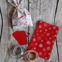 2er Set Geschenksäckchen für Weihnachten mit Zubehör ~ Baumwollsäckchen zum selbst befüllen Bild 3