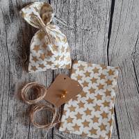 2er Set Geschenksäckchen für Weihnachten mit Zubehör ~ Baumwollsäckchen zum selbst befüllen Bild 4