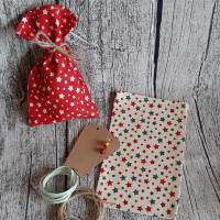 2er Set Geschenksäckchen für Weihnachten mit Zubehör ~ Baumwollsäckchen zum selbst befüllen Bild 6