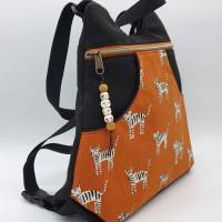 Mini-Rucksack/Schultertasche Canvas Tiger rost/schwarz Bild 2