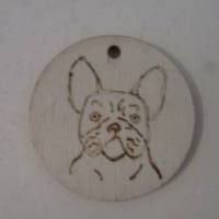 Bulldogge Schlüsselanhänger mit Namen - personalisiert - Holzanhänger Bild 1