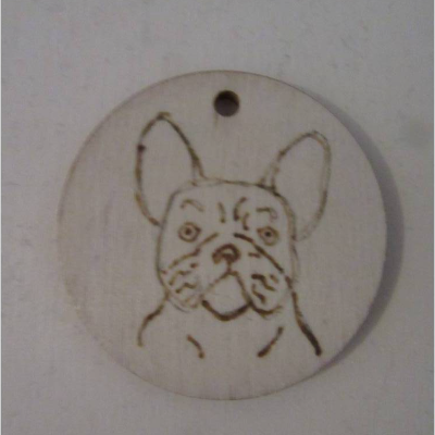 Bulldogge Schlüsselanhänger mit Namen - personalisiert - Holzanhänger