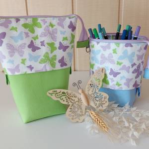 Popup-Mäppchen, Stiftemäppchen, Pencilcase - Schmetterlinge lila Bild 1
