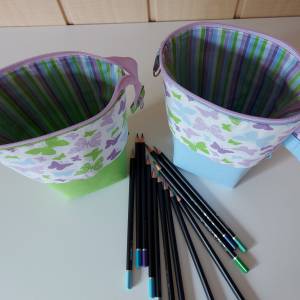 Popup-Mäppchen, Stiftemäppchen, Pencilcase - Schmetterlinge lila Bild 6
