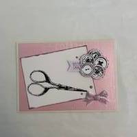 Grußkarte / Glückwunschkarte um Danke zu sagen, „Nähen als Hobby“, rosa, Vintage, Handarbeit, Stampin’Up Bild 1