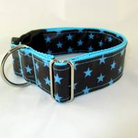 Hundehalsband "Blue Star" Halsband Outdoor verstellbar abwaschbar mit Klickverschluss Kunststoff oder Metall Bild 1
