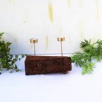 Kerzenhalter Holz rustikal für 2 Teelichter #4 Bild 1