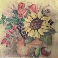 Serviette Sonnenblumen (74) -1 einzelne Serviette Bild 1
