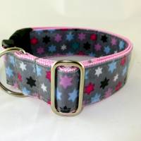 Hundehalsband "Pink Star" Halsband Outdoor verstellbar abwaschbar mit Klickverschluss Kunststoff oder Metall Bild 2
