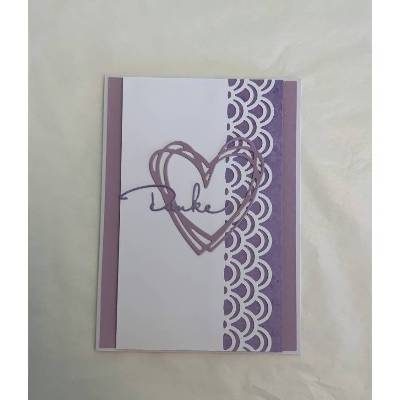 Grußkarte / Glückwunschkarte mit Herz um Danke zu sagen für die Mama oder Freundin, lila-weiß, Handarbeit, Stampin’Up
