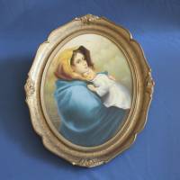 antikes Gemälde Mutter mit Kind Fr. Habrowsky/ A Bild 4
