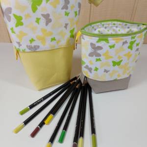 Popup-Mäppchen, Stiftemäppchen, Pencilcase - Schmetterlinge gelb Bild 2
